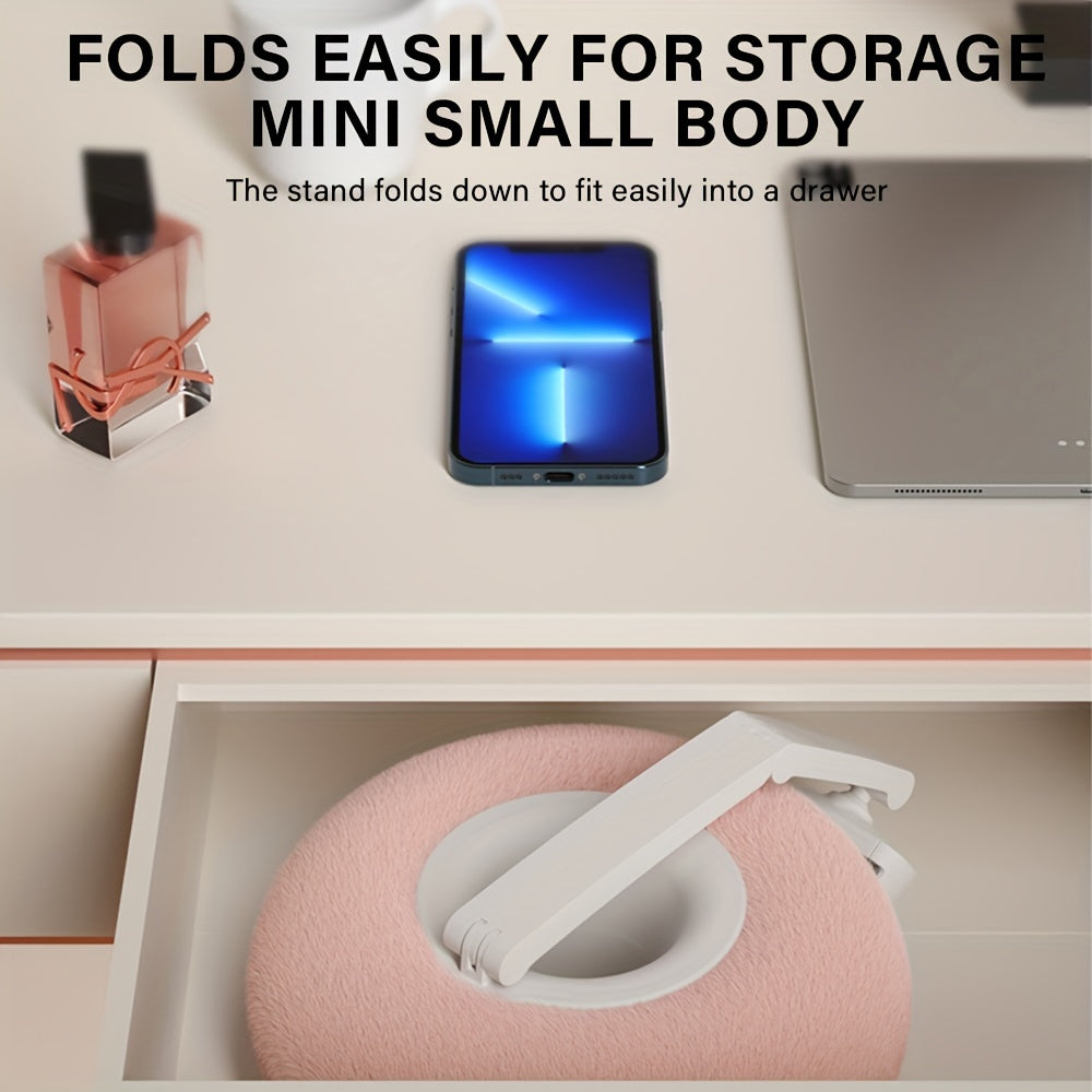 Mini Pillow Phone Holder, Slim and Skin-friendly Plush, Soft Fabric, Multi-angle Adjustable Viewing Angle, Small Size, Suitable for Reading in Bed, Watching TV Series, Stretchable Chuck Suitable for Different Sizes of Smartph